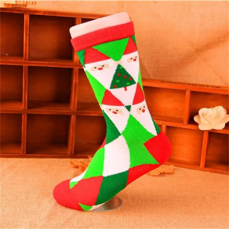 Рождественские носки унисекс для женщин мультфильм милый Санта Клаус Снеговик снежинка зима взрослые Чулочные изделия Хлопок Индивидуальные носки подарок