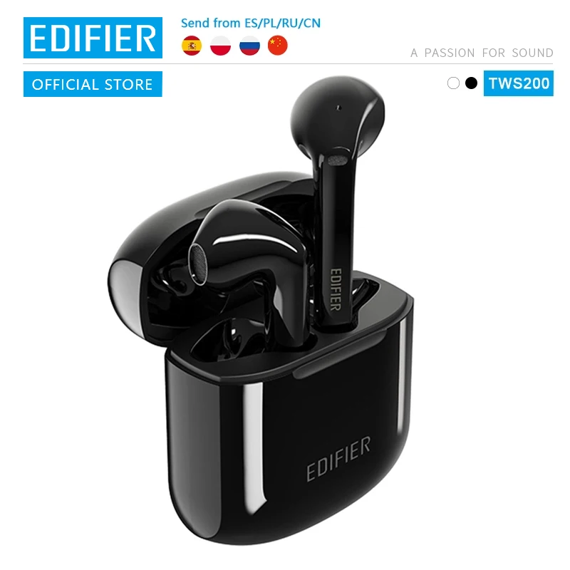 EDIFIER TWS200 Qualcomm aptX Wireless earphone Bluetooth 5.0 TWS Earbuds  cVc Dual MIC Noise  cancelling up to 24h playback time