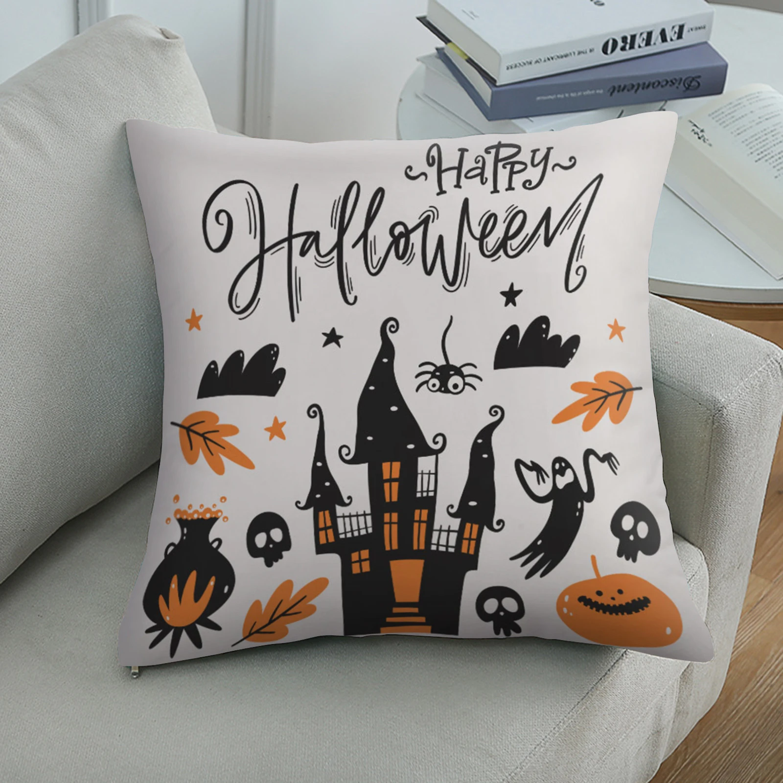 Halloween funda de almohada funda de cojín para el hogar Decoración funda de felpa para cojín 18X18 pulgadas fundas decorativas almohadas| Funda de almohada| - AliExpress