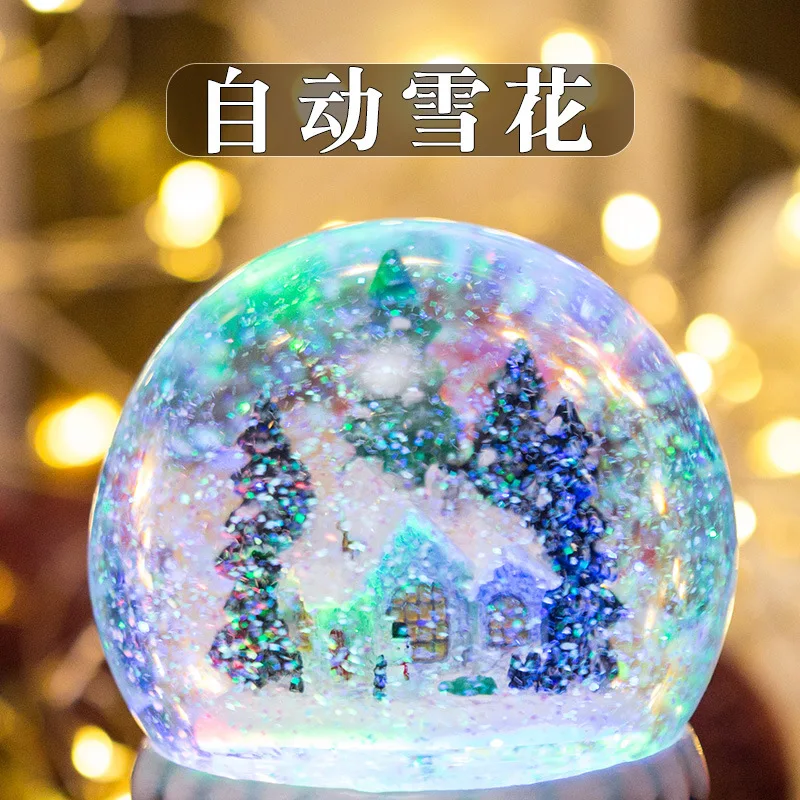 Прозрачный шар, Рождественская музыкальная шкатулка, вращающаяся Снежинка, музыкальная шкатулка, фотография, подарок на день рождения девочки