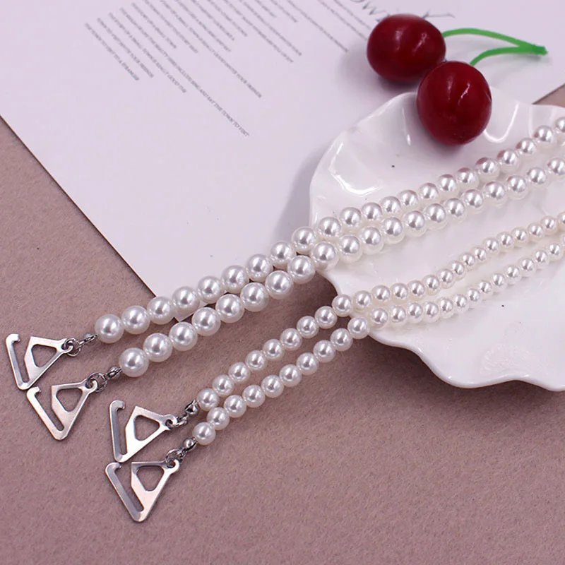 

Intimate Accessories Decorative Bra Straps Bra Chain Pearls Shoulder Straps Elegant Imitation Pearls Bra Accessories Adjustable