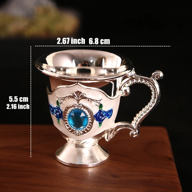 Mini Spirits Wine Glases Cup Vodka Alloy Portable Personalized Diamond Pattern 30ml Wedding Tumbler Bar Home Decoration Gift 30ml  1oz