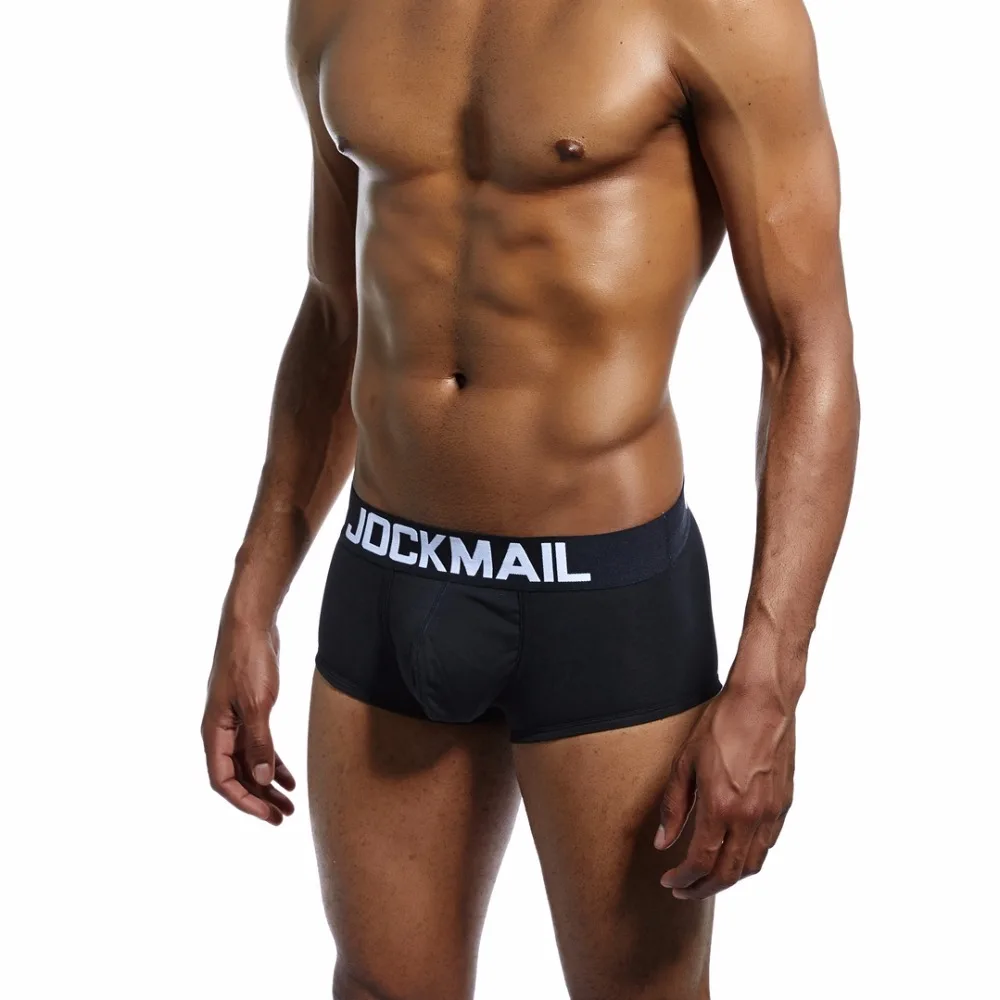 Бренд JOCKMAIL, 6 шт., классическое одноцветное высококачественное хлопковое Мужское нижнее белье, боксеры, шорты, мужские трусы, сексуальные гей трусы для сна