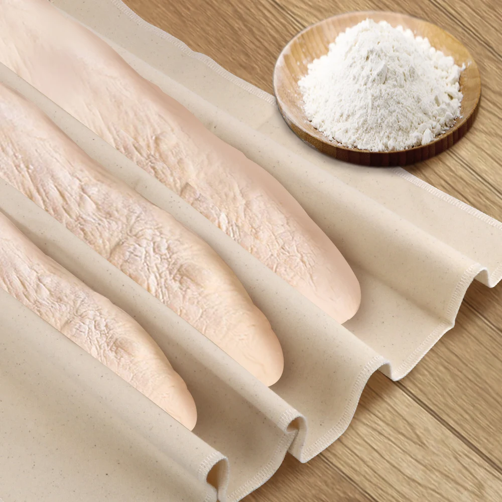Linen Fermented Cloth Baking Mat Pastry Baker's Couche Proofing Thick Dough Bakers Pans Proving Bread Baguette Flax | Дом и сад
