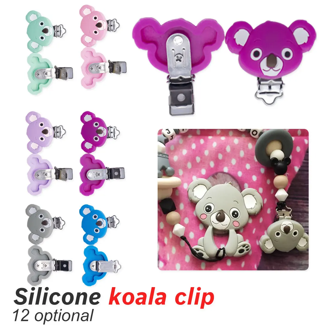 

Baby Toy Pacifier Holder Cute koala Silicone Pacifier Clip Baby Gift Baby Teether Teething Accessories DIY Tool