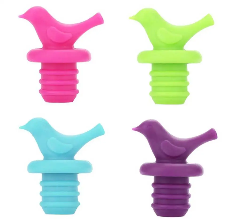

Creative Bird Design Silicone Wine Stopper Plug Bottle Caps Cover Bottle Stopper Barware Bar Tool Kitchen Accessories