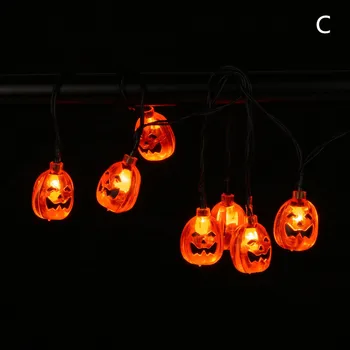 

Halloween Lights String Festival 10LED Round Pumpkin Shape String Light Decoration decor Outdoor Party Garden festival 19AUG26