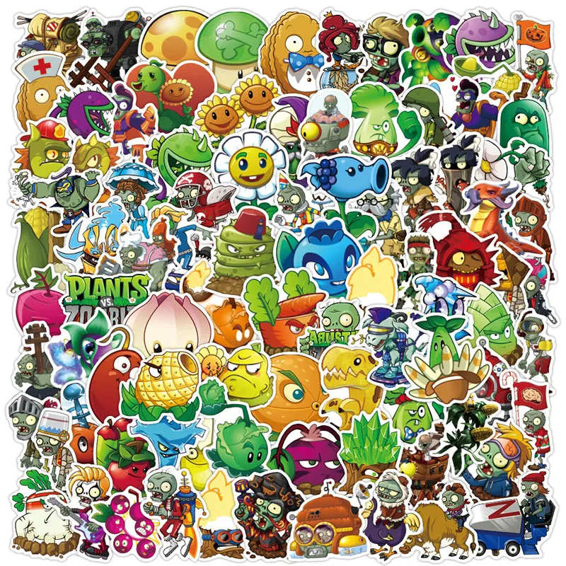 50 Pcs/pack Plants Vs. Zombies Stickers Game Graffiti Sticker For Kid