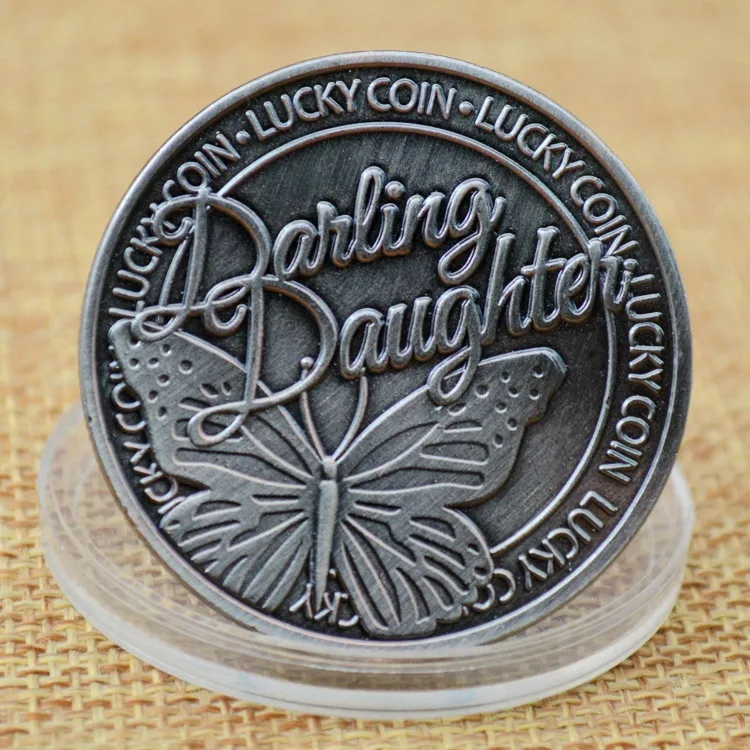 Любимая дочь счастливая монета креативный подарок искусственная памятная с