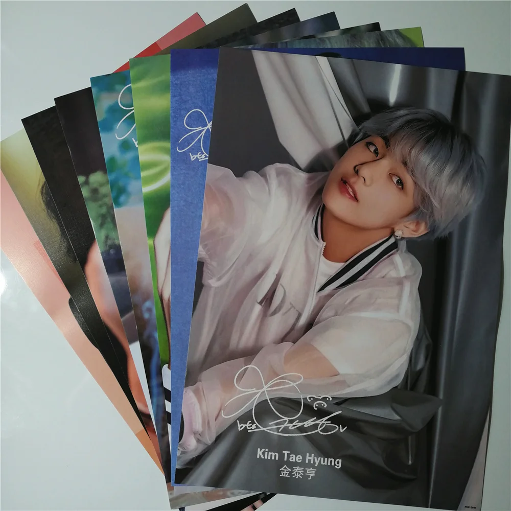 8*(42x29 см) Bangtan мальчики Ким Тхэ Хён V kpop вокруг TaeHyung плакат наклейки на стену подарок