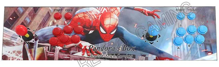 Spider Man Встроенный Pandora box 9d 2500 В 1 аркадная игровая консоль поддержка 3P 4P игровой usb-геймпад Plug and play Поддержка 3d игры mutal Kombat - Цвет: Spider Man