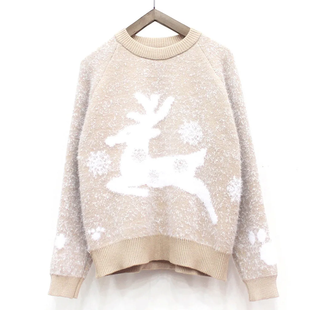 Pull femme nouveaute, Рождественский свитер для женщин и девушек, Рождественский свитер с длинным рукавом, вязаная одежда, блузка, рубашка, Джерси