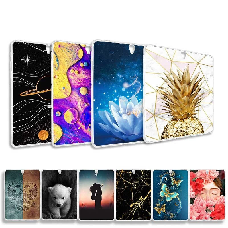 Shockproof Case For Samsung Galaxy Tab S3 9.7 T820 T825 T825C T829 SM-T820 9.7&quot Cute Painted Silicone Protector Back Shell | Компьютеры