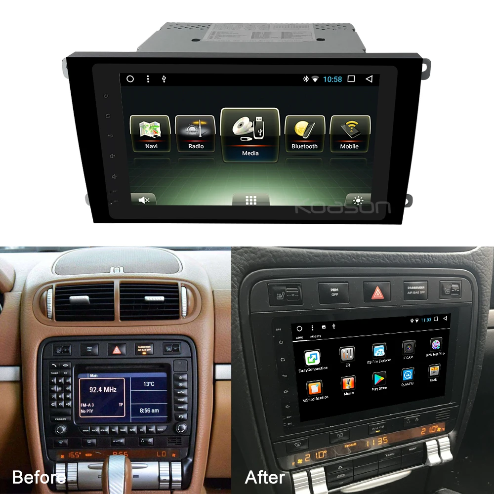 Koason Android автомобильный мультимедийный плеер стерео система для Porsche Cayenne 9 дюймов