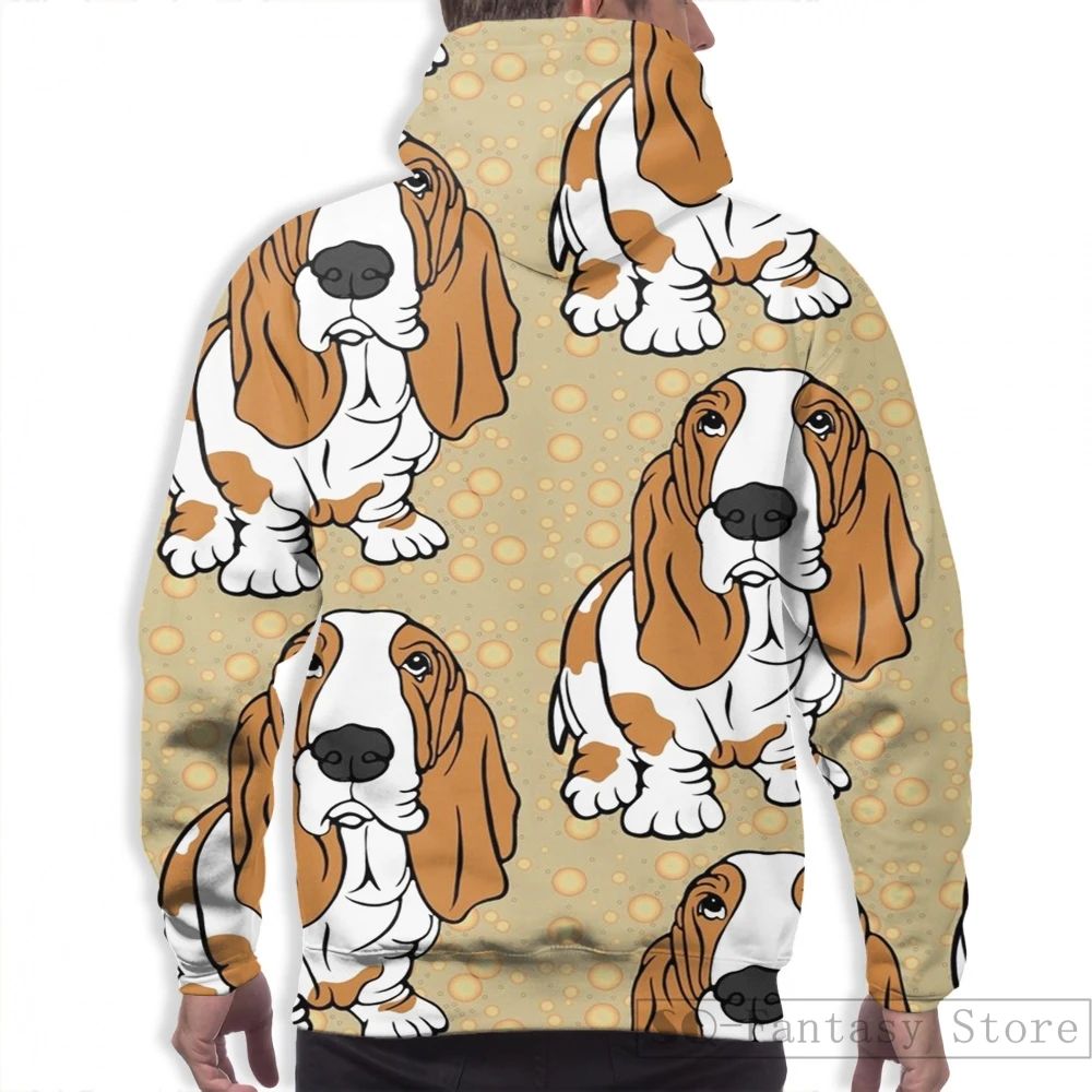 Мужские толстовки, свитшоты для женщин, Забавный Basset Hound print casual hoodie Streatwear