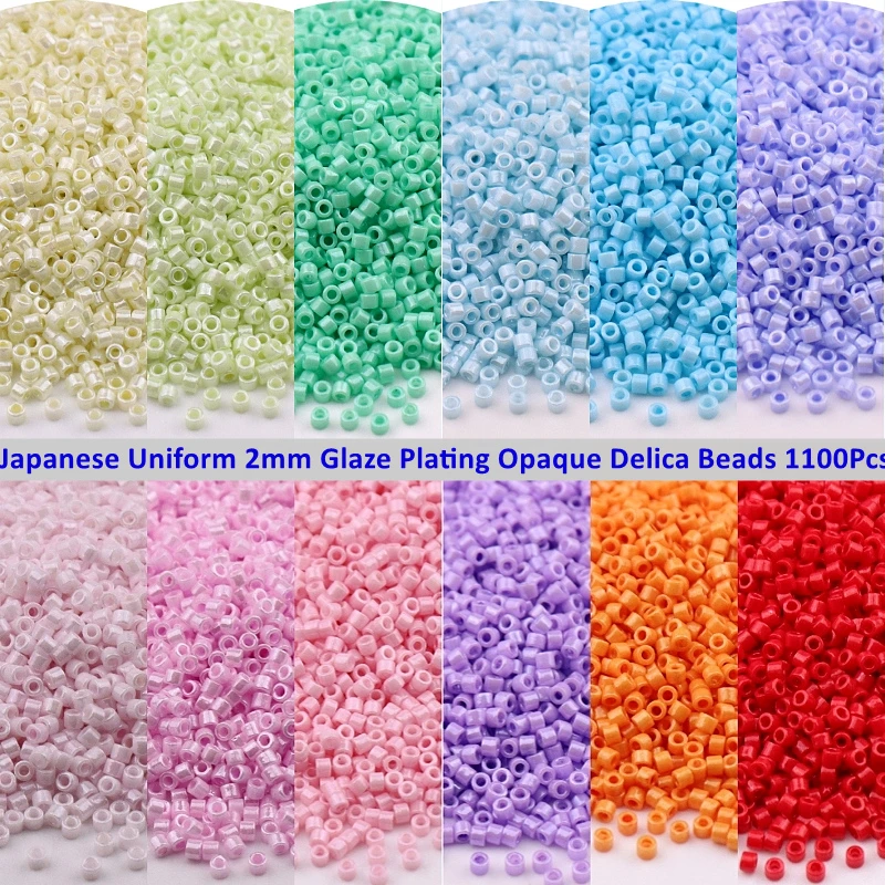 Japanese 2mm Uniform Glaze Plating Opaque Delica Beads Oling Solid Glass Seedbeads For DIY Jewelry Bracelet Making Charm Bead