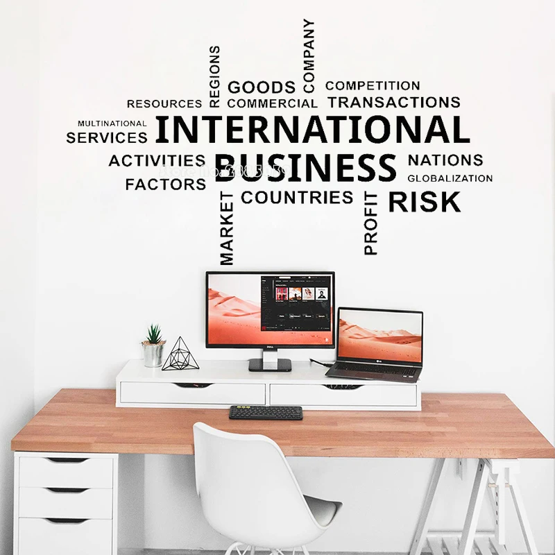 

Виниловая наклейка на стену с надписями международного офиса, наклейки на стену в офис, LL841