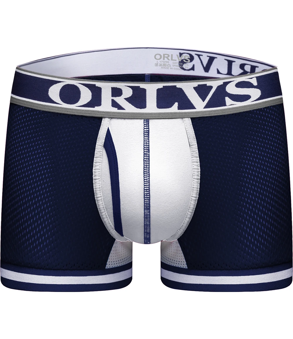 Мужские боксеры нижнее бельё Cueca Masculina боксеры сетчатые дышащие удобные трусы Calzoncillo мужские боксеры шорты мужские трусы - Цвет: OR399-gray