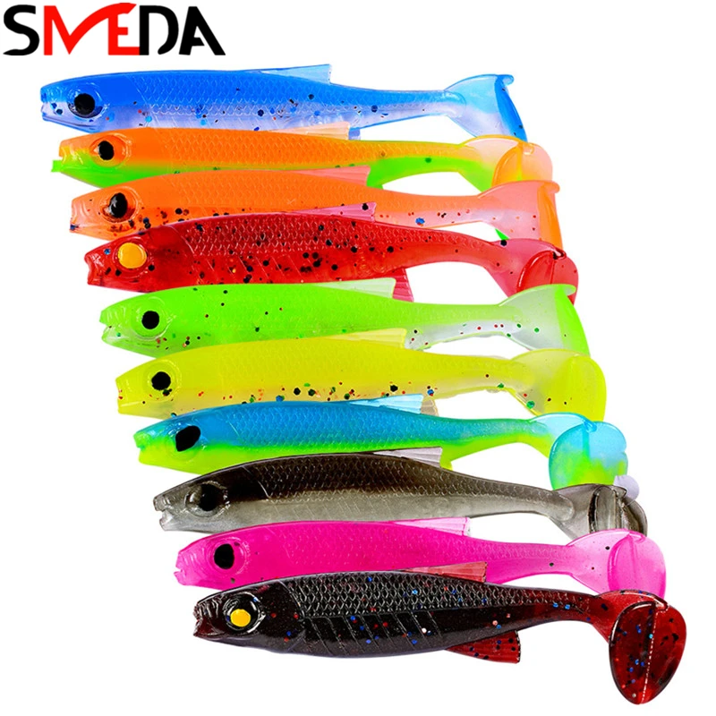 

10Pcs/lot Soft Bait Wobbler Fishing Lure 70mm 2.5g Easy Shiner Jig Swimbait Artificial Shine Silicone Carp Bass Lures