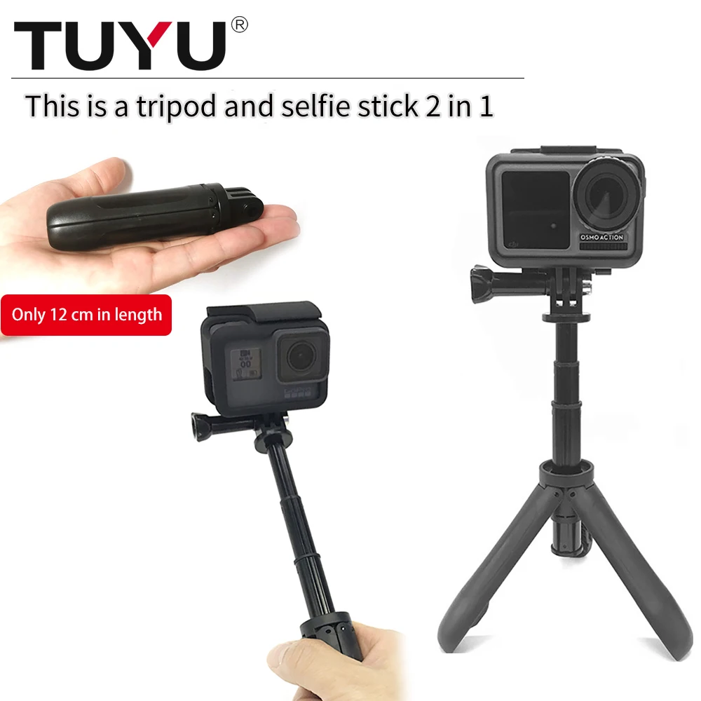 

Pocket Pole Mini Selfie Stick+Extendable Handle Tripod Steady For GoPro Hero 7 6 5 4 DJI OSMO Action Xiaomi Yi 4K+EKEN SJCAM