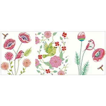 

Triptych-flowers and birds Counted Cross Stitch 11CT 14CT 18CT DIY Cross Stitch Kits Embroidery Needlework Sets home decor