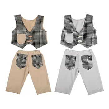 

Baby Short Sleeve Outfit Newborn Photo Props Gentleman Vest Shorts Suit Costume A2UB