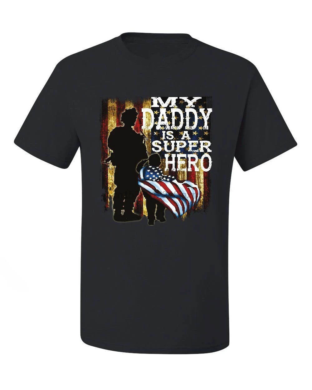 My Daddy Is A Super Hero T-Shirt Fathers Day Military Army Navy Tee Shirt Cotton Free Style | Мужская одежда