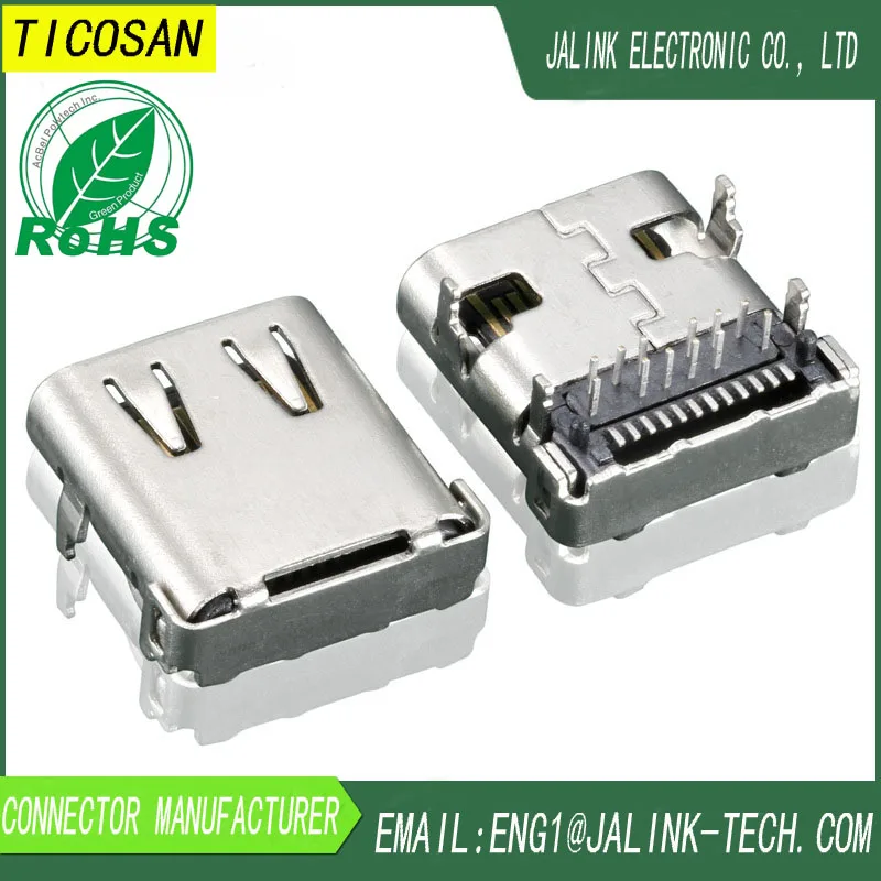 TICOSAN USB 3 1 Тип C разъем 2 шт  24 pin Женский SMT Tab jack версия для Ulefone Power 5 MTK6763 Octa Core 6