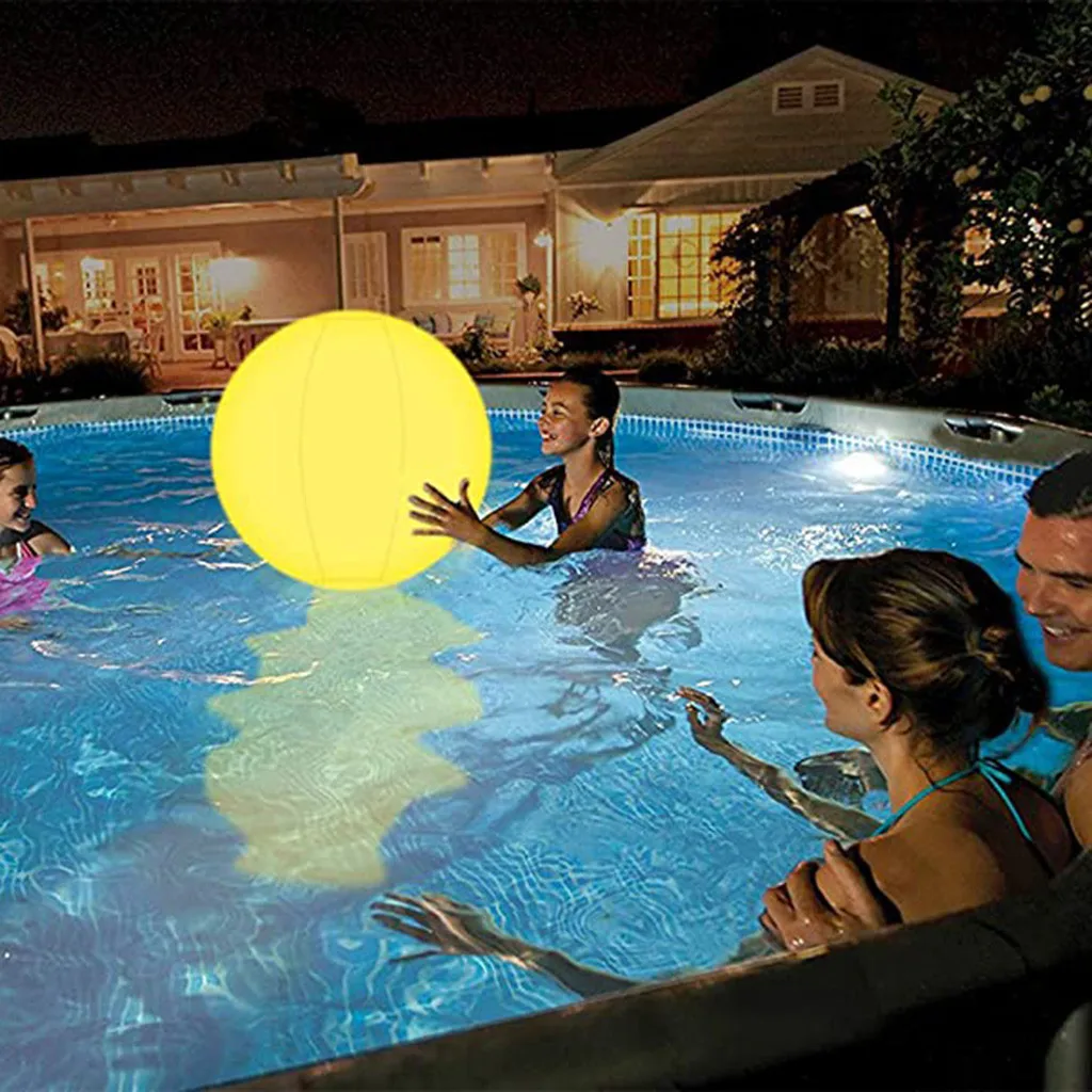 Glowing Beach Ball remote control LED light Swimming Pool Toy 13 Colors Glowing Ball Inflatable LED Beach Ball Party Accessories