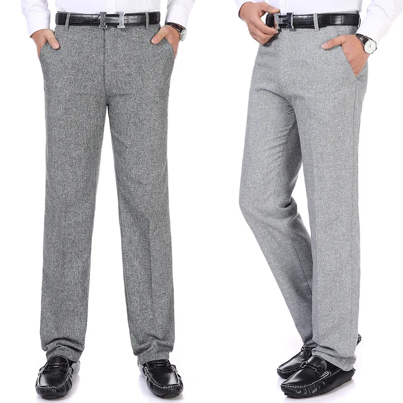 

2019 New Style Middle Aged And Elderly People Casual Pants Men's Trousers Spring And Autumn Loose-Fit Suit Pants Middle-aged MEN