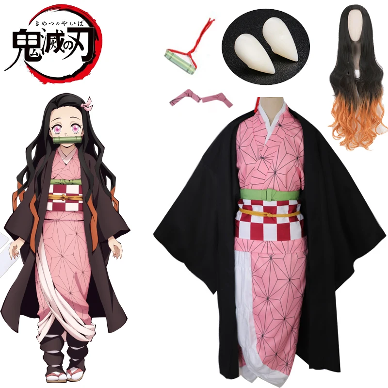 Женский костюм для косплея на Хэллоуин Kamado Nezuko женщин и девочек Kimetsu No Yaiba|Костюмы