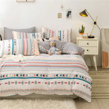 

Bohemia Bedding set,220x240 Duvet Cover Set With Pillowcase, 210x210 Quilt Cover,Geometric patterns King Size Blanket Cover