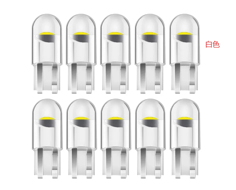 

10PCS New T10 W5W WY5W 168 501 192 2825 COB LED Car Wedge Parking Light Side Door Bulb Instrument Lamp Auto License Plate Lights