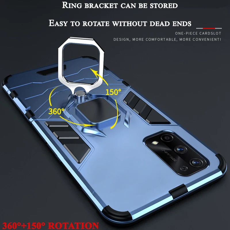 Бронированный чехол для Realme 5 6 7 Pro X7 X50 X2 Q2 C3 C11 C12 C15 C17 X3 Super ZooM 5i 6i 6s 7i задняя крышка