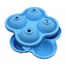 Горячая Распродажа 4,5 см ледяные шарики для хоккея, 4 большие сферические формы, силиконовая круглая формочка для мороженого, Большой Круглый кубик льда пресс-форма для заморозки льда