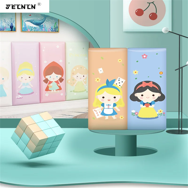 Мягкая Наклейка на стену для маленькой девочки детская кроватка против