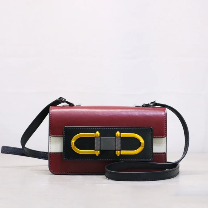 

New 2019 summer leather stylish small square bag classic versatile single-shoulder diagonal straddle envelope bag