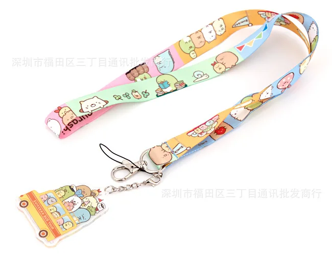 Sumikko Gurashi мультяшный шнурок с подвеской милый шейный ремешок для удостоверения личности держатель значка унисекс косплей реквизит талисманы безделушки подарок