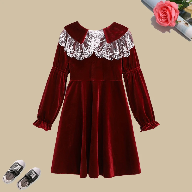 小さな女の子のためのドレス 6 8 10 12歳の子供のためのクリスマスパーティーのためのベルベットの服 家族お揃いコーデ Aliexpress 小さな女の子のためのドレス 6 8 10 12歳の子供のためのクリスマスパーティーのためのベルベットの服 家族お揃いコーデ Aliexpress