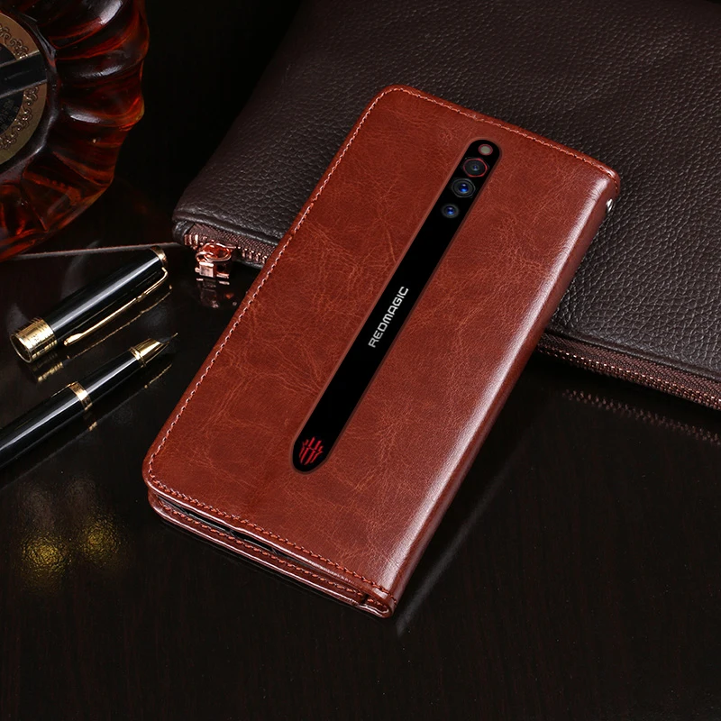 Чехол для ZTE Nubia Red Magic 5G чехол высокого качества кожаный книжка 5G/NX659J телефона