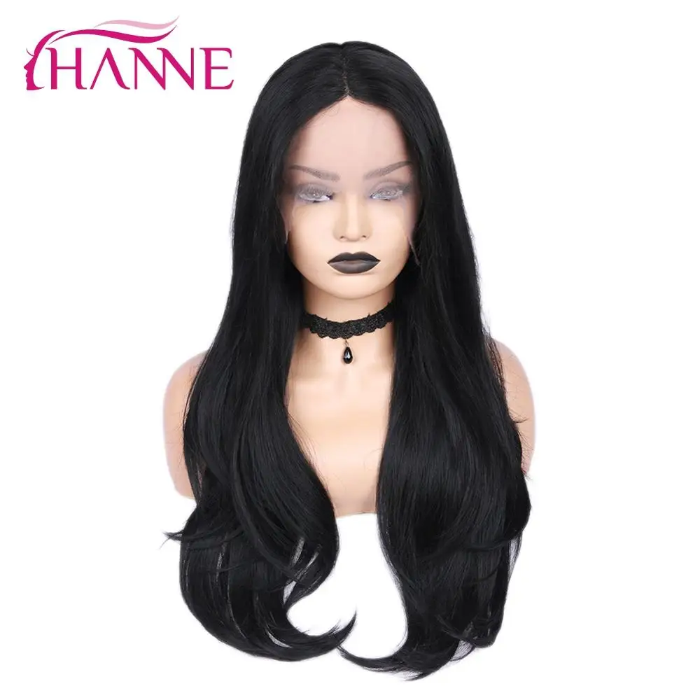 

HANNE Lace Front Synthetic hair Wigs Long Wavy Black/Red Wig High Temperature Fiber Wig for Black or White Women