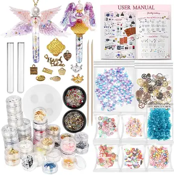

78pc/set sailor moon Resin Art Magic Potion Tube and Stopper Epoxy Shaker Magic Wand Silicone Mold Jewelry Casting Set