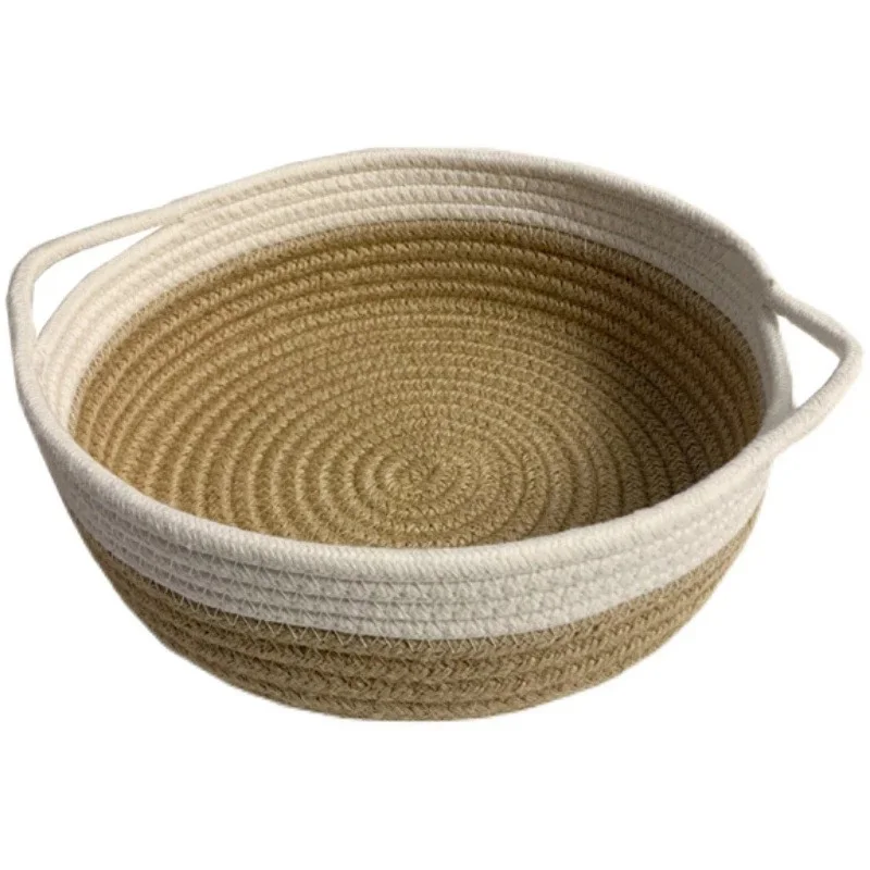 Cotton Rope Weave Storage Baskets Cosmetic Organizer Office Table Bowl Wicker Basket Cabinet Home Desk Folding Container | Дом и сад