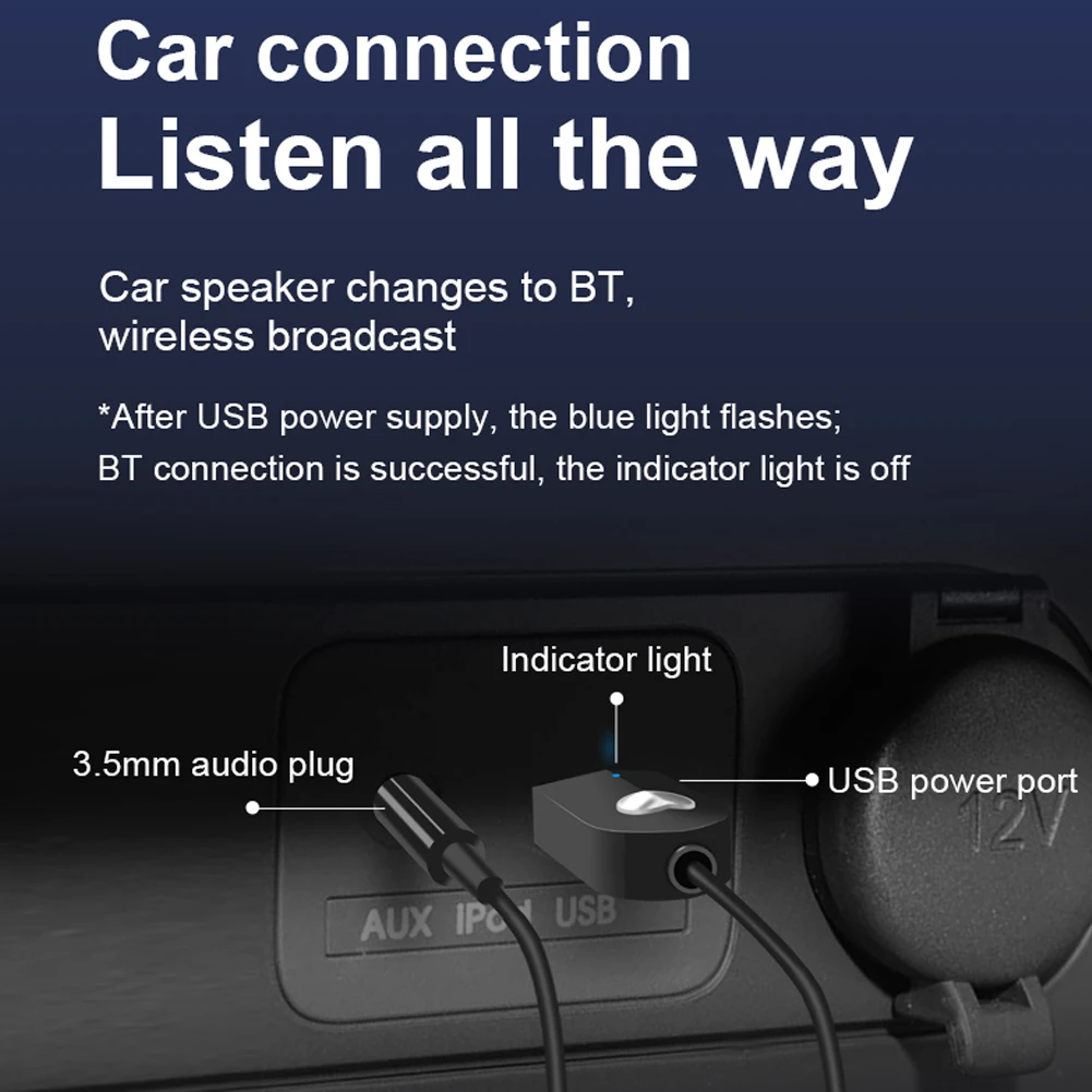 Автомобильный комплект 3 5 мм Bluetooth адаптер аудио AUX кабель программный ключ DC 5V
