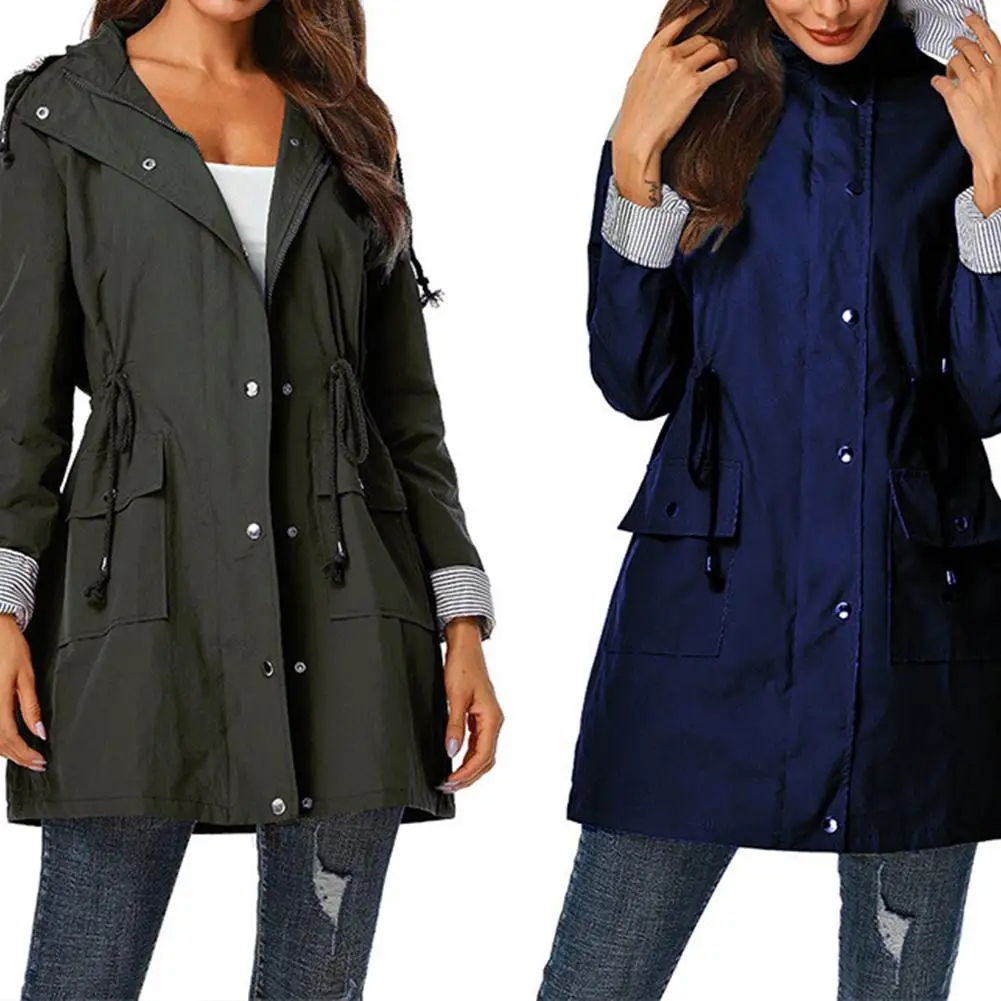 Новинка Осенний женский модный водонепроницаемый плащ с капюшоном макси