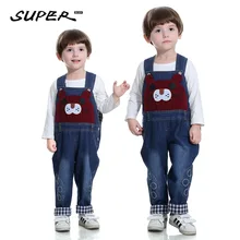 Для малышей; сезон весна-осень; ковбойские подтяжки брюки Для мужчин и Для женщин детские брюки из натурального хлопка может Открытые младенцев Комбинезон Overpant