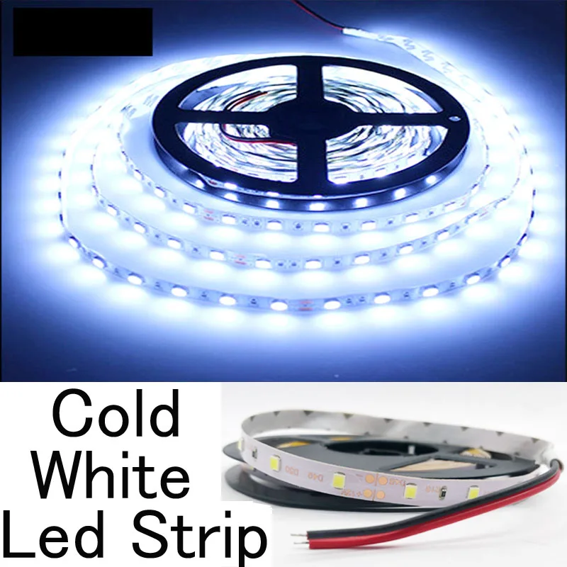 Cold White Светодиодные полосы 2835 SMD DC 12V 300Led/5 M 4/3/2/1 м водонепроницаемый гибкие светодиодные ленты лампы Тира светодиодная ФИТА светодиодный 5050 rgb ambilight линию usb в полоску - Испускаемый цвет: Cold White