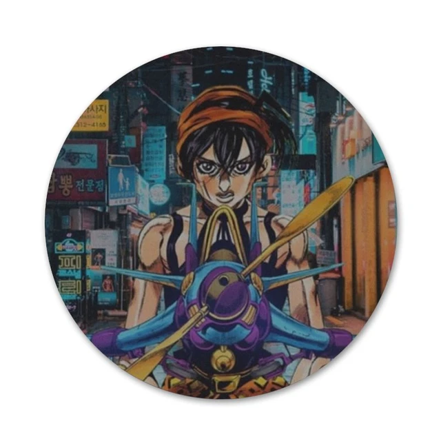 Anime JoJo's Bizarre Adventure Stone Ocean CD Theme Cosplay Star Platinum  Round Badge Cartoon Brooch Pins Toy - AliExpress