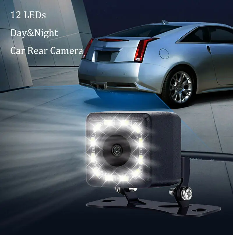 

Car Rear View Camera Universal 4 8 12 LED Night Vision Backup Parking Reverse Camera Waterproof 170 Wide Angle HD Color Image