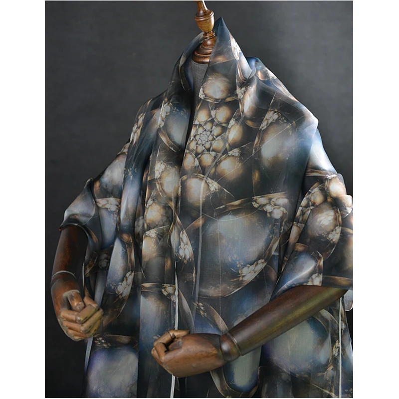 Высококачественная индивидуальная 100% шелковая ткань из органзы с принтом